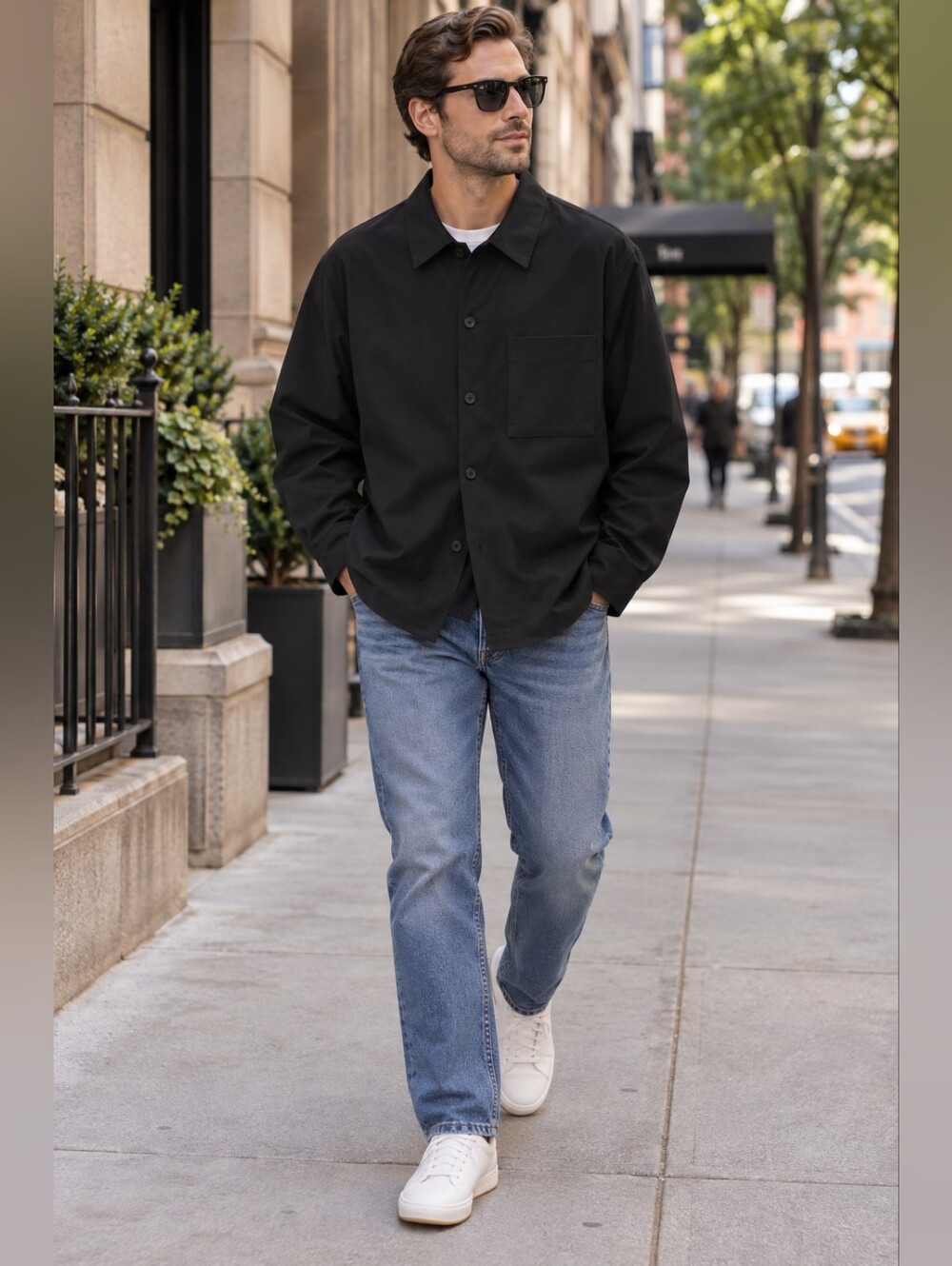 Uniqlo Ultra Stretch Shirt Jacket in Black Minimalist Contemporary Men's M NWT